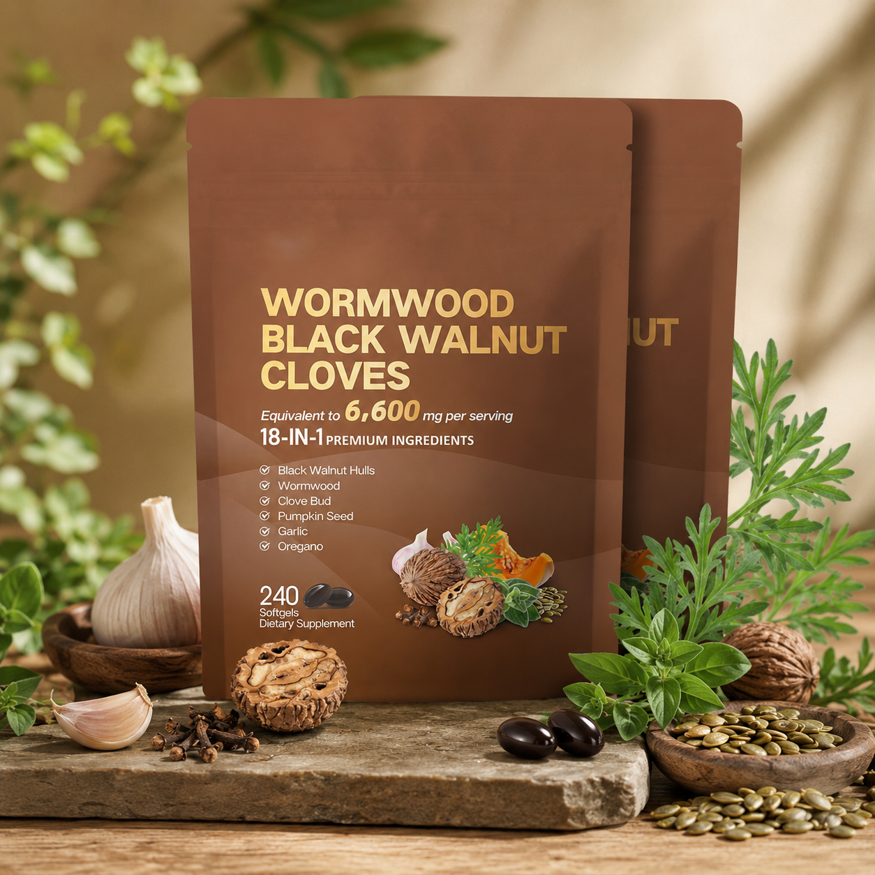 Wormwood Black Walnut Cloves S - Herbal Wellness Blend บทวิจารณ์และราคา