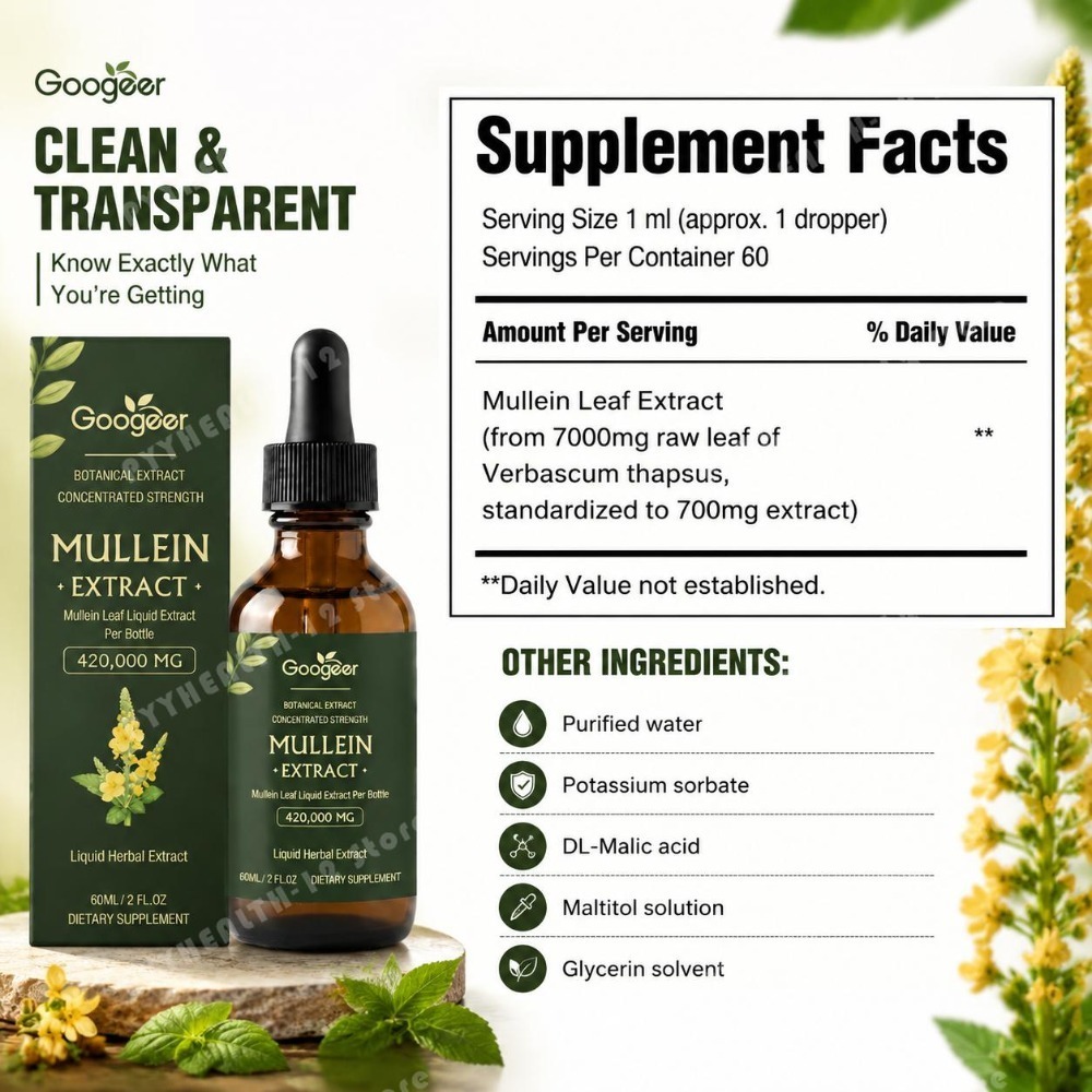 Googeer Mullein Leaf Extract 4 - Herbal And Wellness Products บทวิจารณ์และราคา