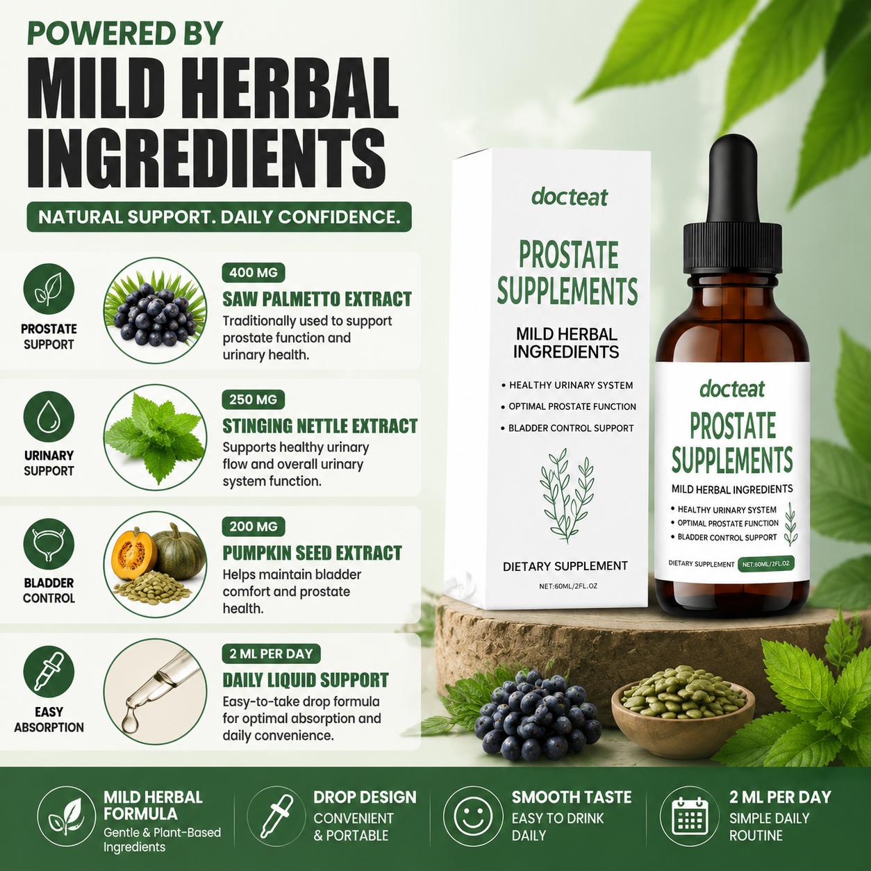 Prostate Liquid Drops with Saw - Herbal Wellness Blend บทวิจารณ์และราคา