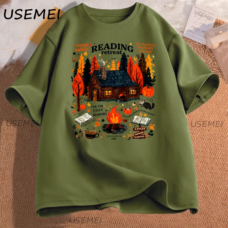 Cozy Cabin Reading Retreat T-s - Herbal Wellness Book บทวิจารณ์และราคา