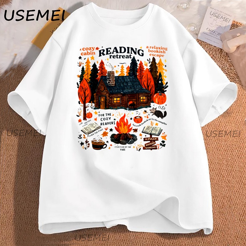 Cozy Cabin Reading Retreat T-s - Herbal Wellness Book บทวิจารณ์และราคา