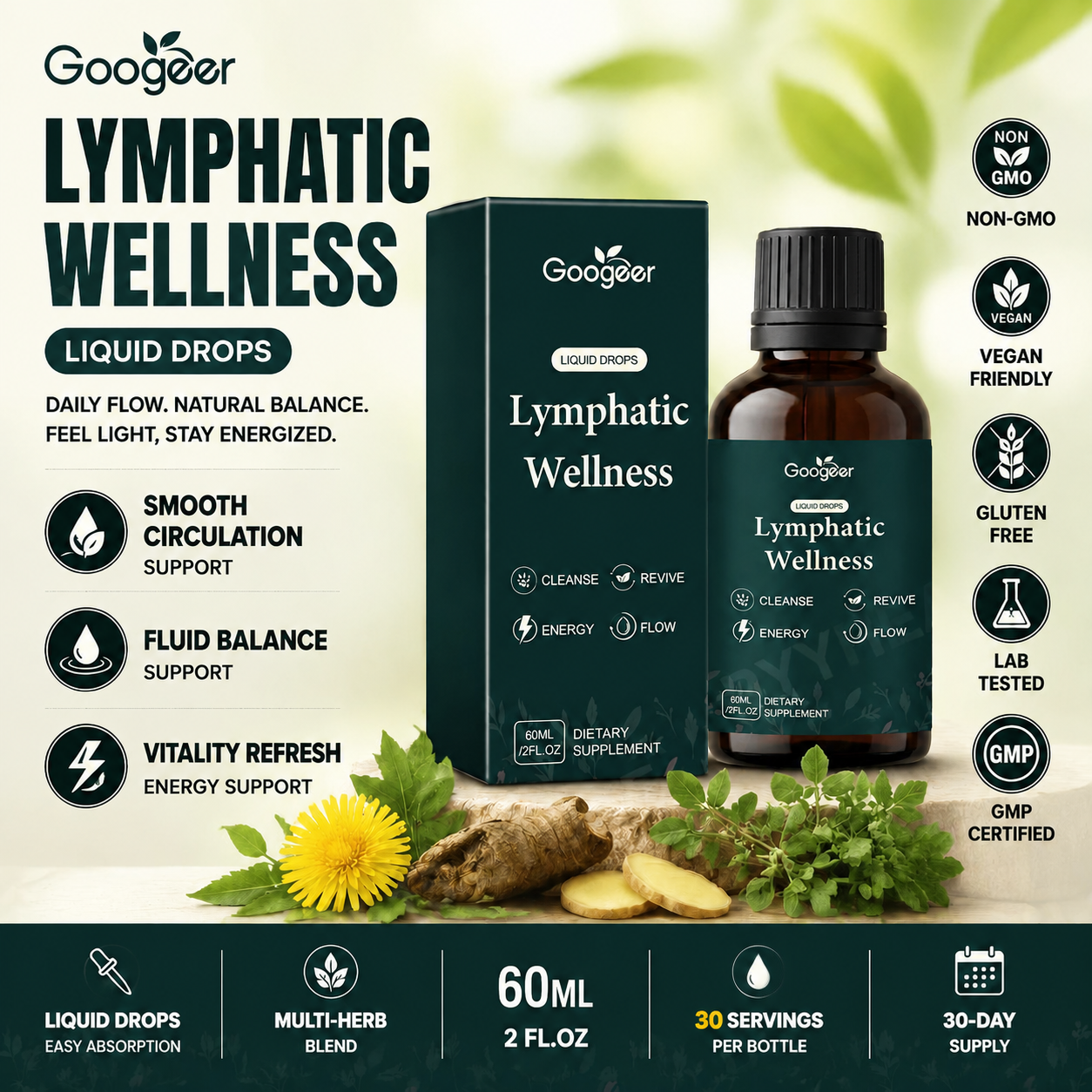 Lymphatic Wellness Liquid Drop - Herbal Wellness Blend บทวิจารณ์และราคา