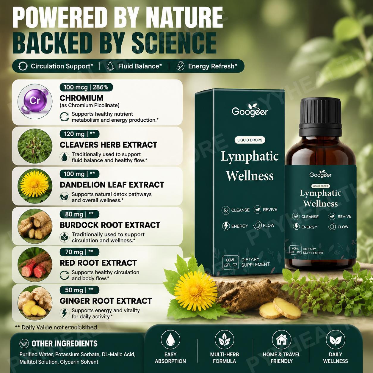 Lymphatic Wellness Liquid Drop - Herbal Wellness Blend บทวิจารณ์และราคา