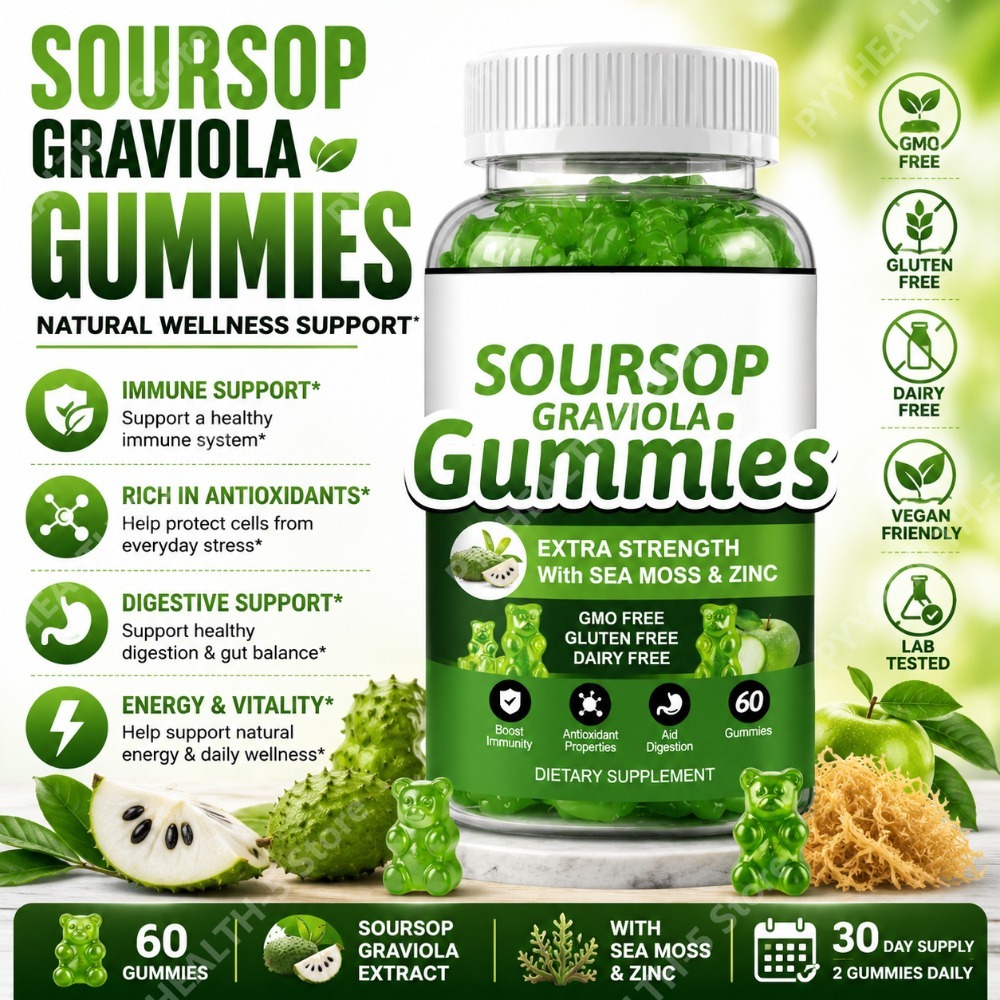 Soursop Graviola Gummies 2000m - Herbal Wellness Blend บทวิจารณ์และราคา