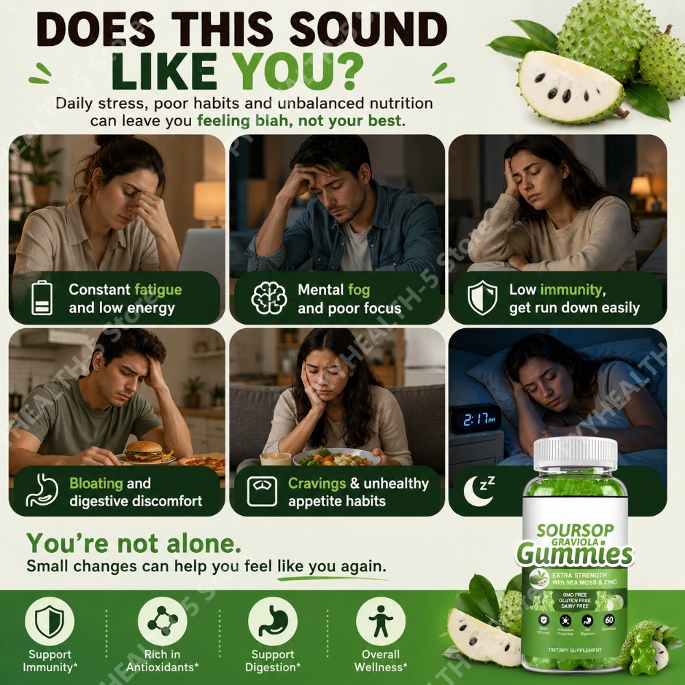 Soursop Graviola Gummies 2000m - Herbal Wellness Blend บทวิจารณ์และราคา