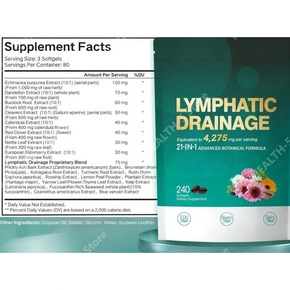 21-in-1 Lymphatic Support Soft - Herbal Wellness Blend บทวิจารณ์และราคา