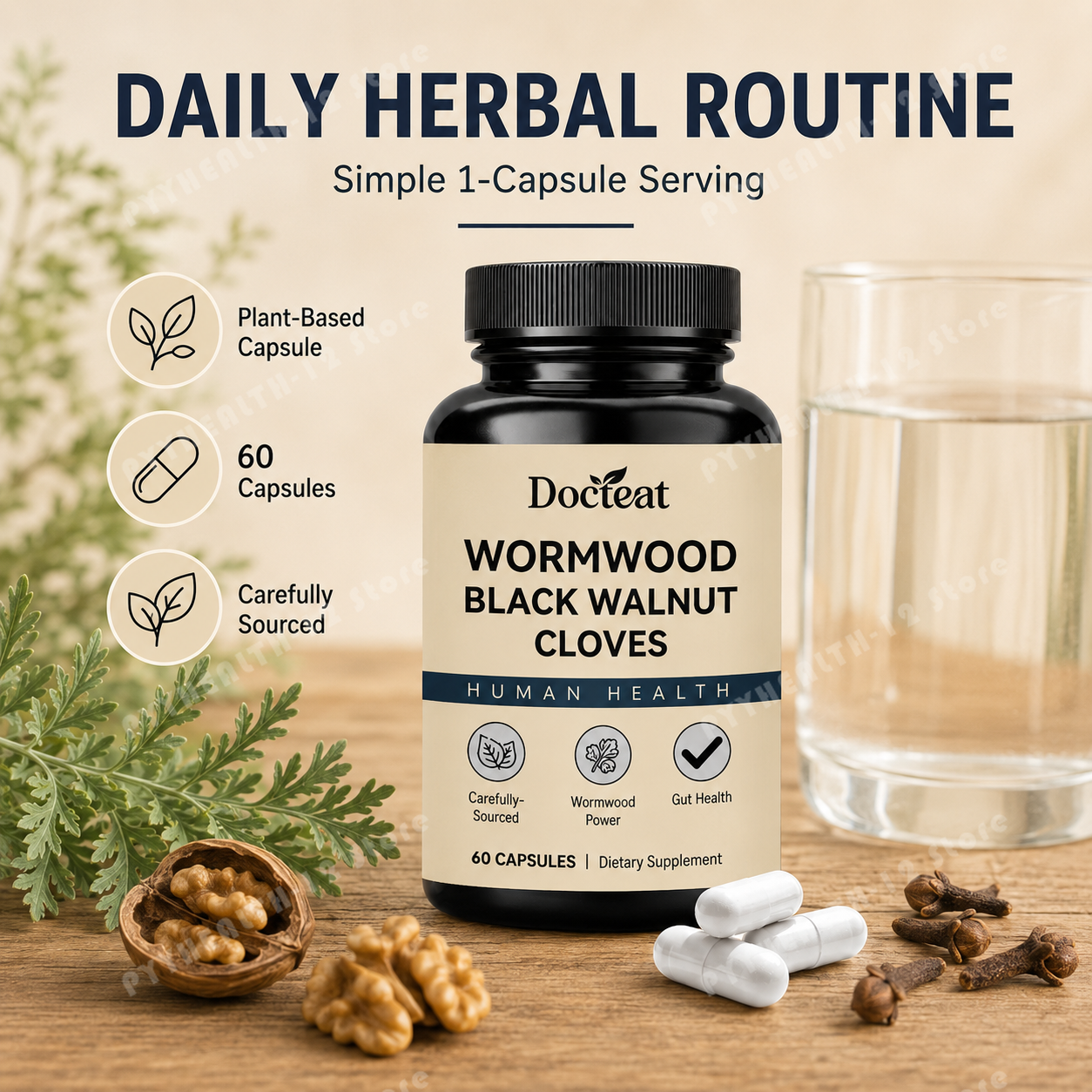 Wormwood Black Walnut Cloves C - Herbal And Wellness Products บทวิจารณ์และราคา