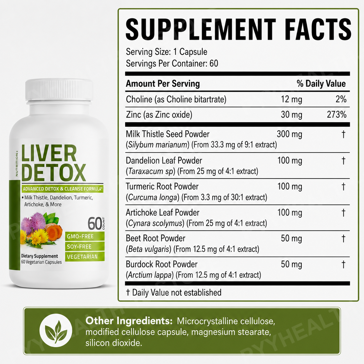 Liver Support Supplement Capsu - Herbal Wellness Blend บทวิจารณ์และราคา