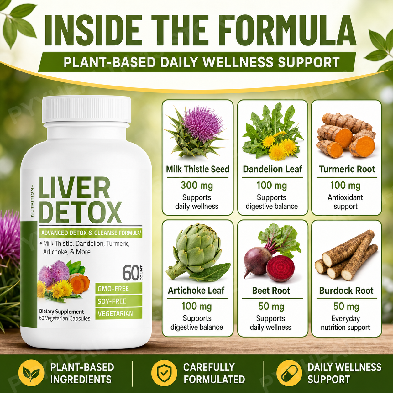 Liver Support Supplement Capsu - Herbal Wellness Blend บทวิจารณ์และราคา